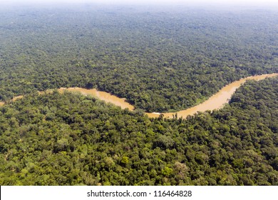 The Cononaco River In The Ecuadorian Amazon From The Air