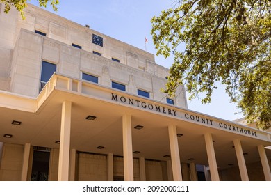 Conroe, Texas, USA - October 17, 2021: The Montgomery County Courthouse