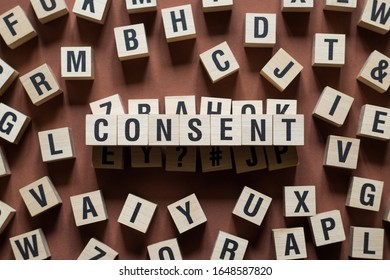 Consent Word Written In Wooden Cube