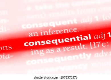 consequential word in a dictionary. consequential concept