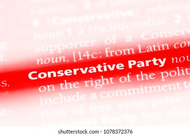 Conservative Party Word In A Dictionary. Conservative Party Concept