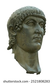 Constantine the Great. Head of a bronze colossus of Constantine I, Roman emperor. Rome, Italy
