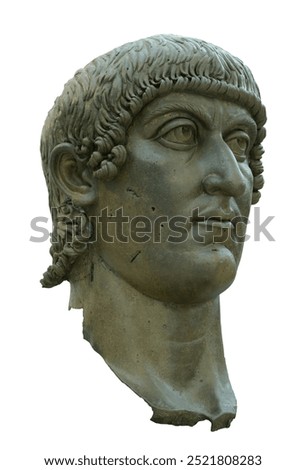 Constantine the Great. Head of a bronze colossus of Constantine I, Roman emperor. Rome, Italy