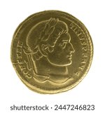 Constantine I or Constantine the Great  - Roman emperor. Aureus with the profile of the emperor