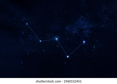Constellation Cassiopeia. Against a dark background. Elements of this image were furnished by NASA. High quality photo