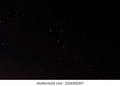 Constellations of Cassiopeia in the night dark sky, looks like a letter - W or M.