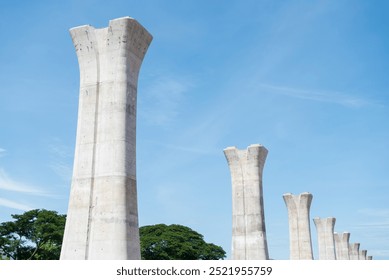 construct bridge piers for a railway.
