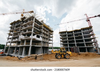 Construction Of Apartments Building In A Stylish Residential Neighborhood