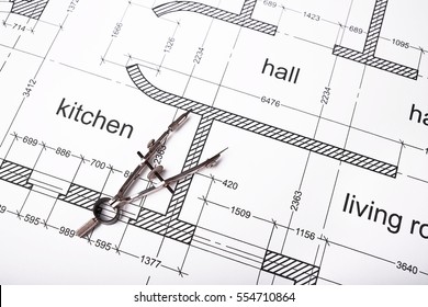 Construction Building Layout Building Drawing On Stock Photo 554710864 ...