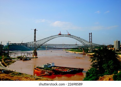 Construction Of Chongqing Chaotianmen Bridge