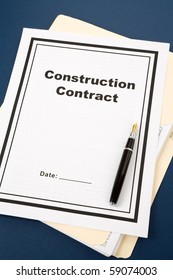 Construction Contract And Pen Close Up