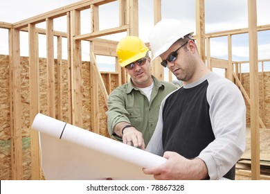 Construction Contractors Building A New Home