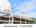 Construction crane building tower
