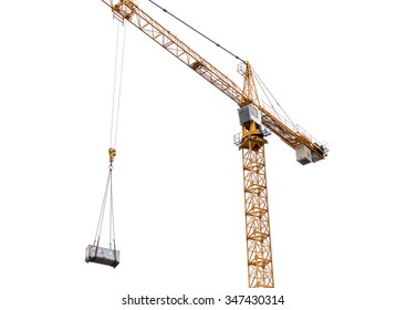 Construction Crane Isolated On Withe Background