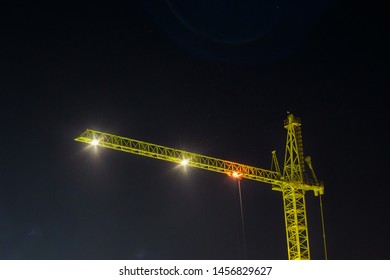 Construction Crane At Night, The Construction