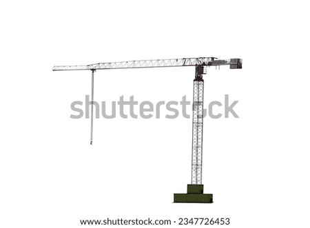 Construction crane on a white background