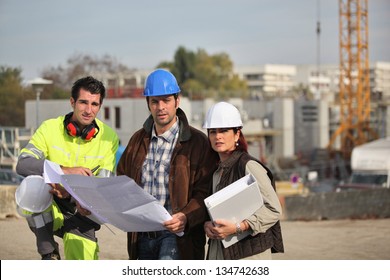 Construction Crew Working On Site