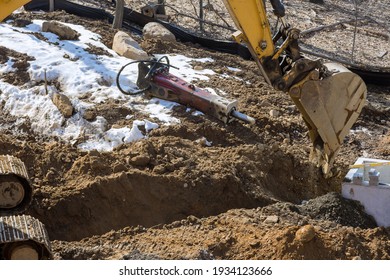 Construction Of Drain System With In Ground With Trench Dug For An Extension To Be A New Link Road Under Construction