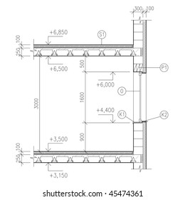 Construction Drawing Window Detail Stock Photo 45474361 | Shutterstock