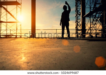 construction engineer check building progress 