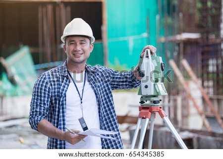Construction engineer worker checking construction site for new Infrastructure construction project