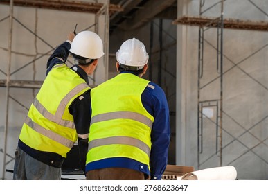 Construction engineer working at construction site