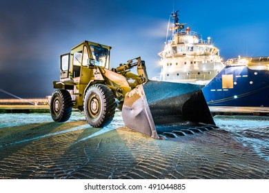 Construction Equipment On Nightshift