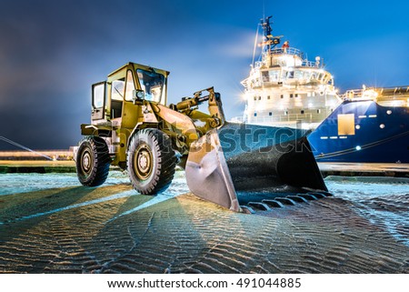 construction equipment on nightshift