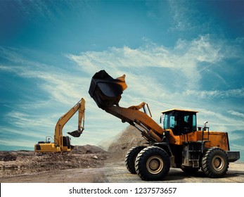 construction equipment on construction site