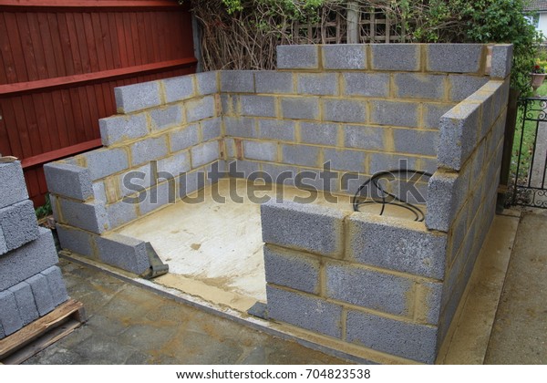 Construction Garden Shed Made Concrete Blocks Stock Photo Edit Now