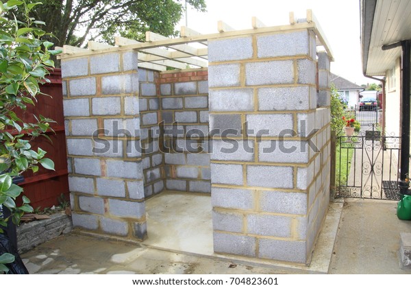 Construction Garden Shed Made Concrete Blocks Stock Photo Edit Now