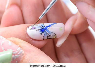 Construction Gel Nails Insect Dragon-fly