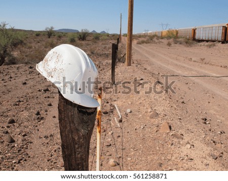 Similar – Foto Bild hard hat area Baustelle