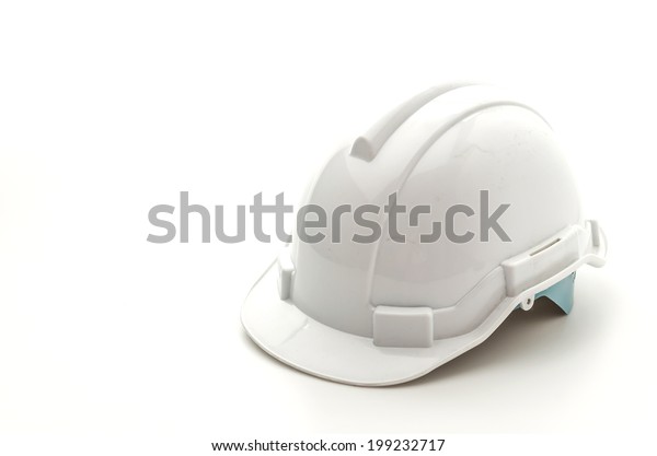 White Safety Helmet Construction On 