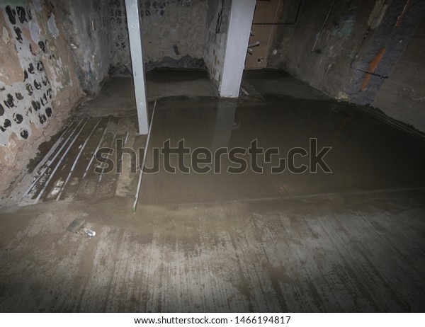 Construction Heated Floor Cement Mortar Stock Photo Edit Now