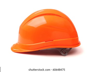 Construction Helmet Isolated On White, Side View.