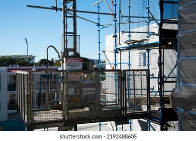 Construction Hoist In A Scaffold