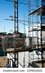 Construction Hoist In A Scaffold