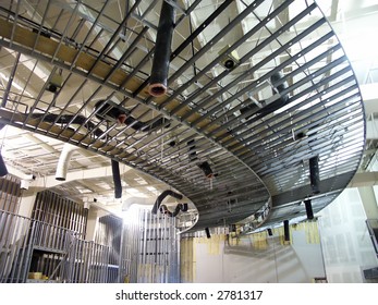 Construction Of Interior Of Commercial Building With Metal Framing.