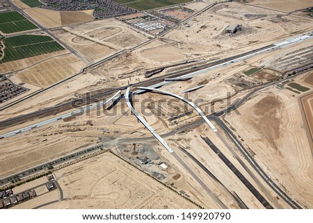 Construction of Interstate 10 Interchange at the 303 Freeway near Goodyear, Arizona 