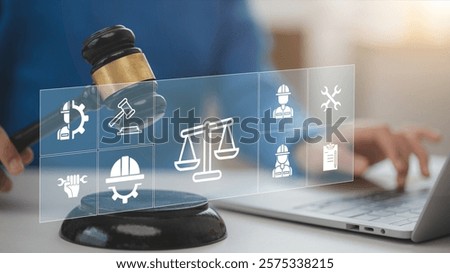 Construction law. Labor law concept.