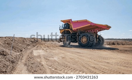 Construction machinery working in open pit mine