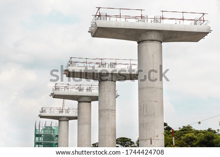 Construction of Mass Rail Transit column infrastructure in progress to improve transportation network