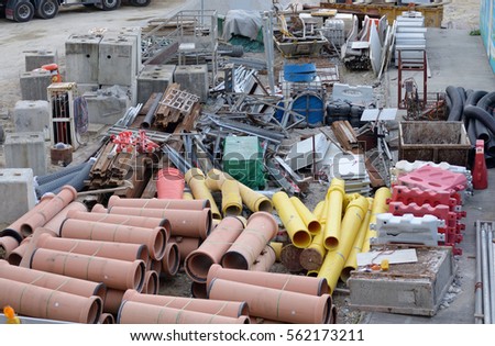 Construction Materials in construction work Construction zone