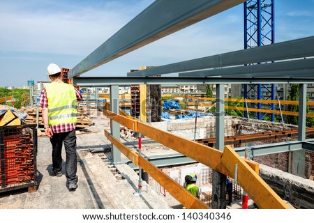 Similar – Foto Bild Baustelle Gewerbebau Bürogebäude Sonne Gegenlicht