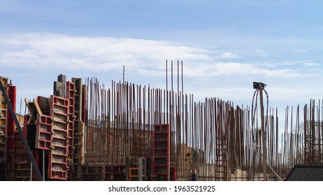 Construction Of A Monolithic Structure, Installation Of Iron Fittings.