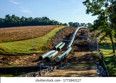 Construction Of The Mountain Valley Pipeline, An Interstate Natural Gas Pipeline, Near Cowen, West Virginia, USA, July 29, 2018