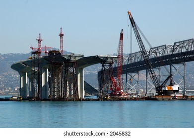 Construction Of The New Bay Bridge Near San Francisco, California