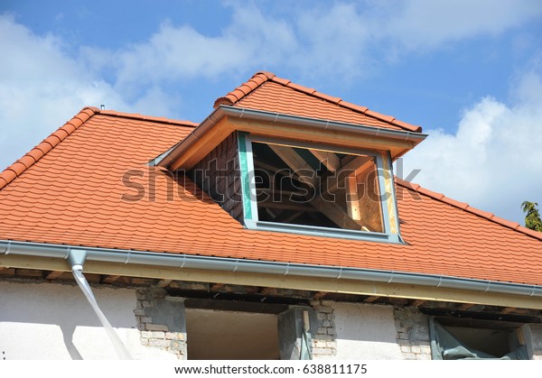Construction New Dormer Window On Tiled Stock Photo Edit Now