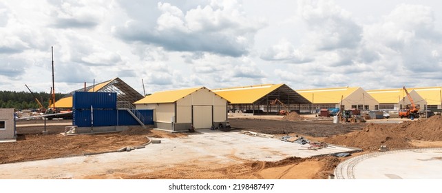 Construction Of A New Modern Dairy Cow Farm